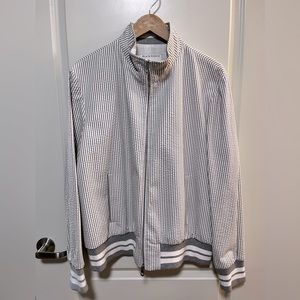 Brooks Brothers Black Fleece Thom Browne Mens Seersucker Bomber Jacket Size BB5